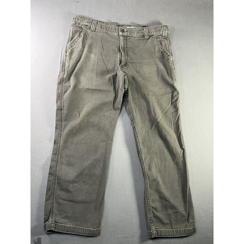Carhartt Grey Relaxed Fit Pants 38x28 Canvas Rugged Workwear Utility Workwear